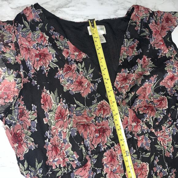 Motherhood Black Red Floral Maxi Dress Stretch Size L Baby Shower Nursing Dress - Picture 10 of 10